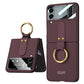 Back Screen Glass Matte Hard Cover With Ring For Samsung Galaxy Z Flip4