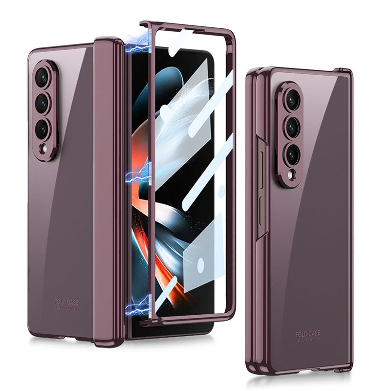Magnetic Hinge Phantom Plating Cover With Back Screen Protector For Samsung Galaxy Z Fold 4 5G pphonecover