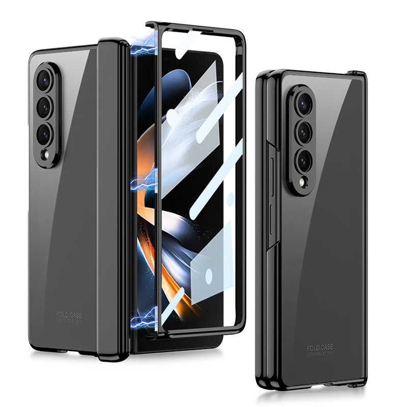 Magnetic Hinge Phantom Plating Cover With Back Screen Protector For Samsung Galaxy Z Fold 4 5G pphonecover