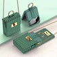 Luxury Leather Mini Phone Bag with Gold Chain For Samsung Galaxy Z Flip4 Flip3 5G