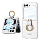 Back Screen Glass Matte Hard Cover With Ring For Samsung Galaxy Z Flip5/Flip4/Flip3