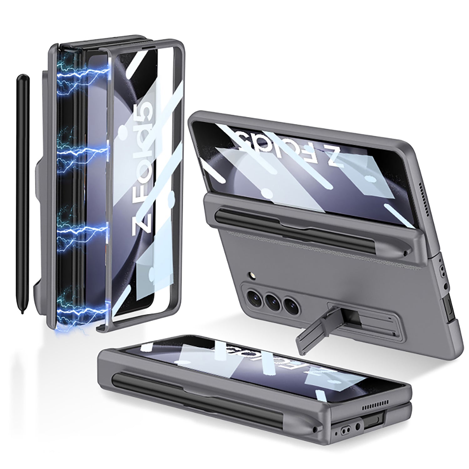 S Pen Holder Case Compatible Samsung Galaxy Z Fold 4 Case With Magnetic  Hinge Protection & Wristband,shockproof Pc Cases