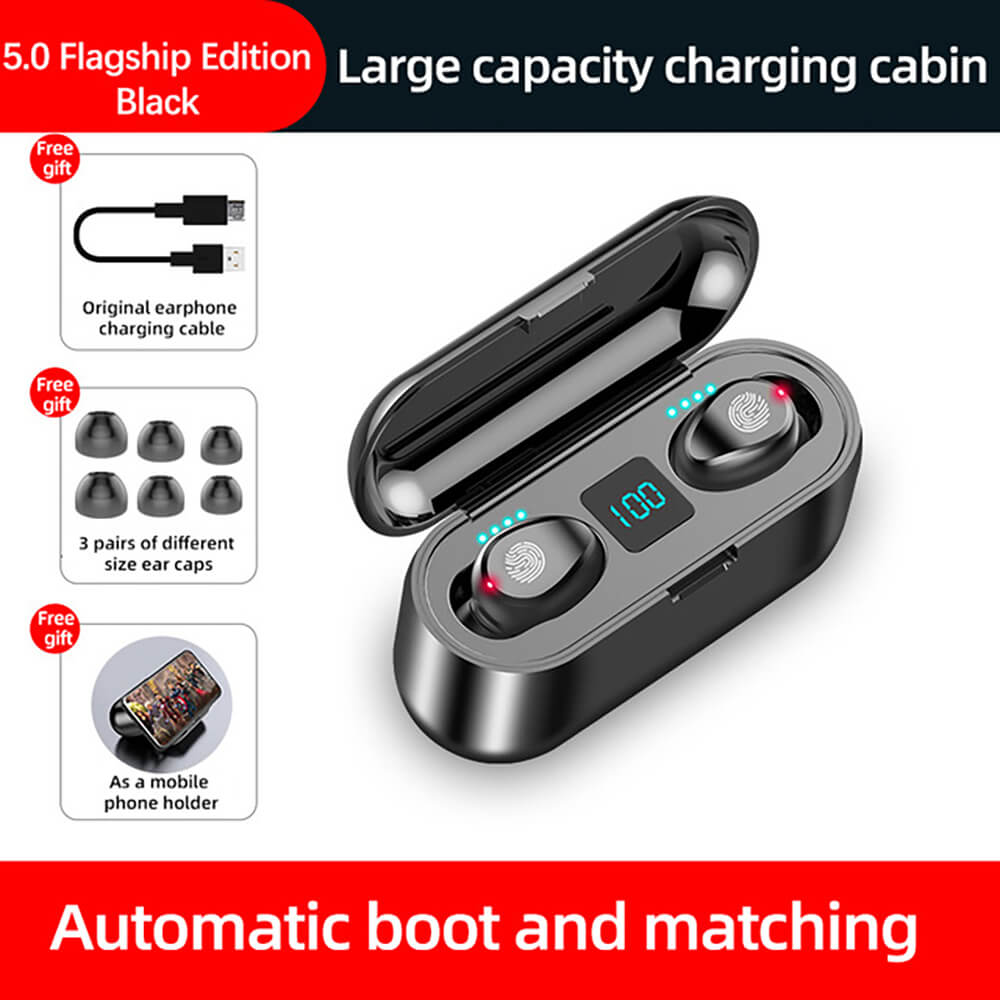 F9 Earphone LED Touch Bluetooth 5.0 Large Capacity Charging Cabin