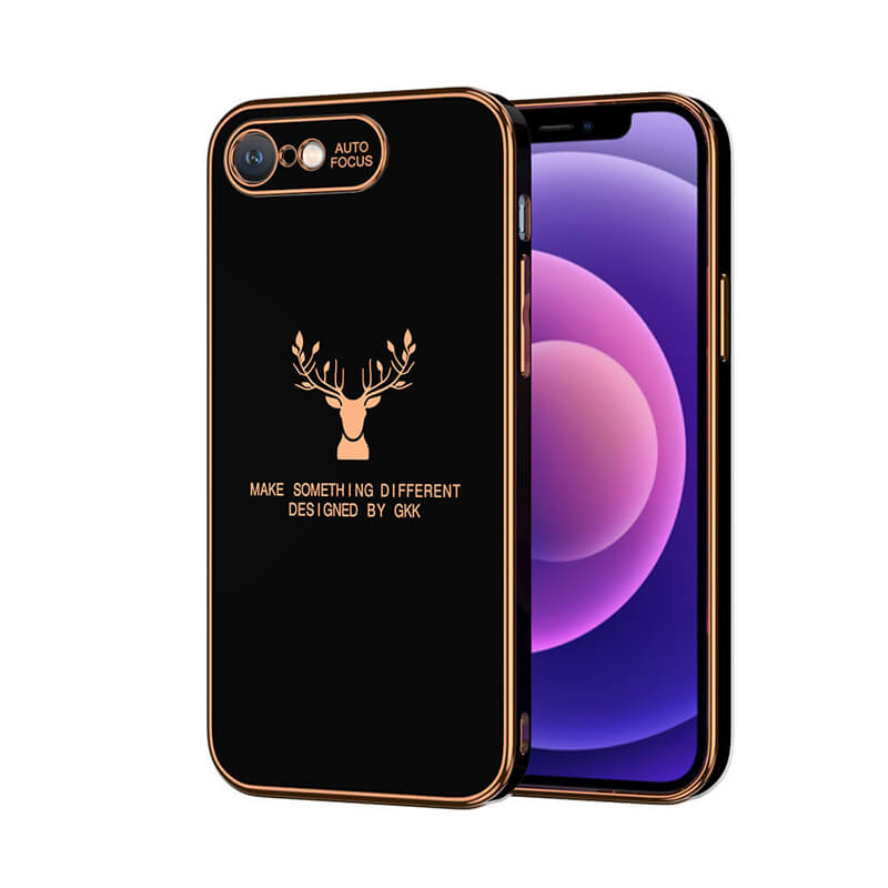 Luxury Plating Deer iPhone Case For 13, 12, 11, XS MAX, XR, XS, X, 8, 7, SE Series