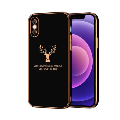 Luxury Plating Deer iPhone Case For 13, 12, 11, XS MAX, XR, XS, X, 8, 7, SE Series