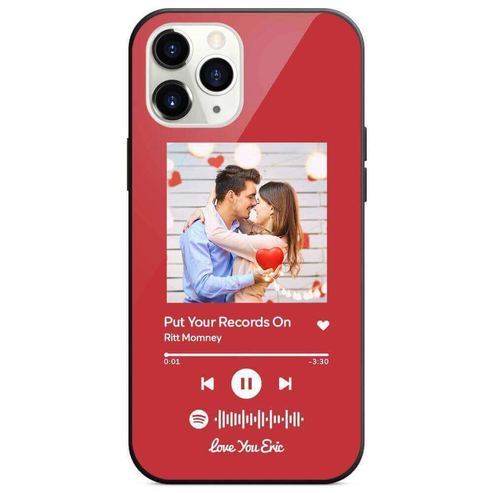 Customize Spotify Code iPhone Cases Red