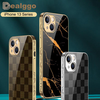 Dealggo | Baroque Chess Tempered Glass iPhone 13 12 11 Pro Max Cases