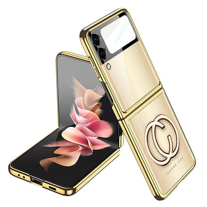 Luxury Perfume Plating Frame Anti-knock Protection Glass Case For Samsung Galaxy Z Flip3 - GiftJupiter