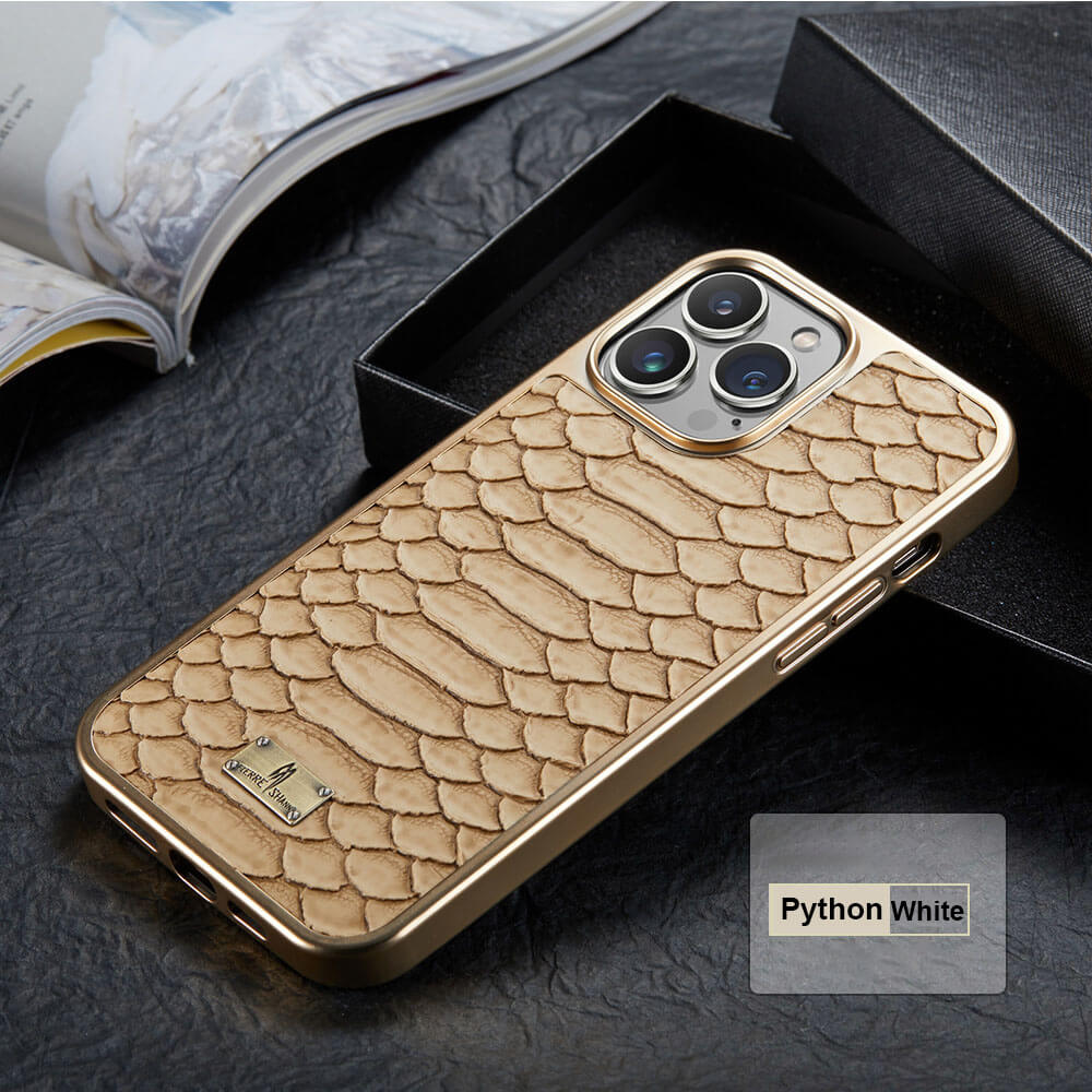 Luxury Leather Python Pattern iPhone Samsung Case