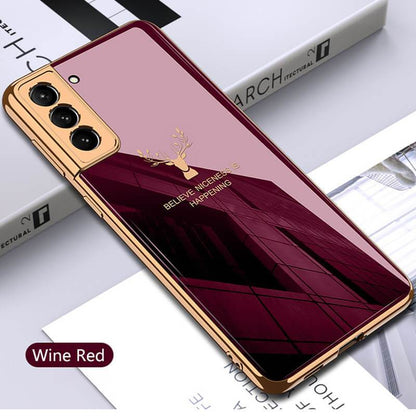 FLASH⚡SALE I 2021 Luxury Baroque Style Plating Anti-knock Protection Tempered Glass Case For Samsung S21 S21 Plus S21 Ultra