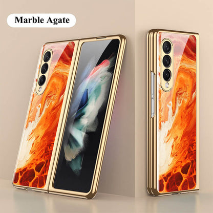 Dealggo | Marble Glass Case for Samsung Galaxy Z Fold 4 3 2 1 5G