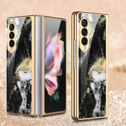 Dealggo | Natural marble Glass Case for Samsung Galaxy Z Fold 4 3 2 1 5G