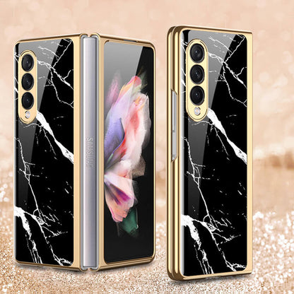 Dealggo | Natural marble Glass Case for Samsung Galaxy Z Fold 4 3 2 1 5G