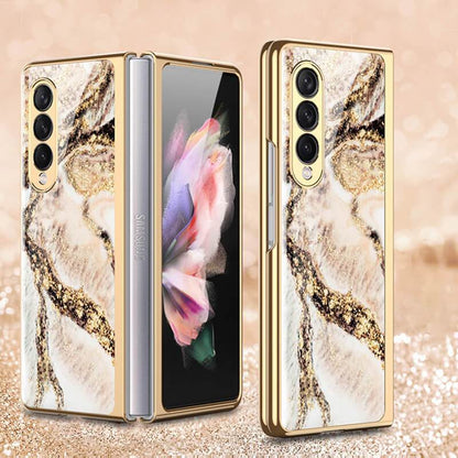 Natural Marble Glass Case For Samsung Galaxy Z Fold 3 5G - GiftJupiter