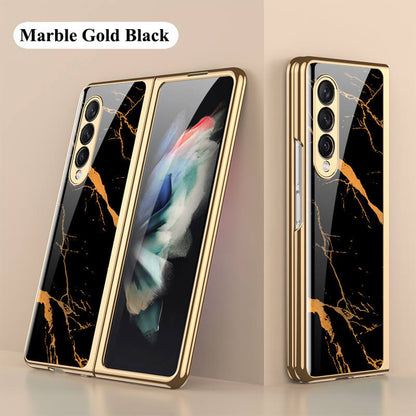 Dealggo | Marble Glass Case for Samsung Galaxy Z Fold 4 3 2 1 5G