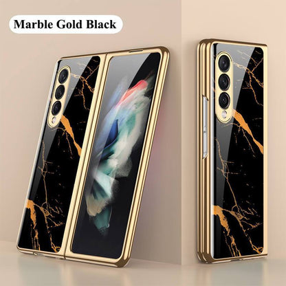 Marble Glass Case For Samsung Galaxy Z Fold 3 5G - GiftJupiter