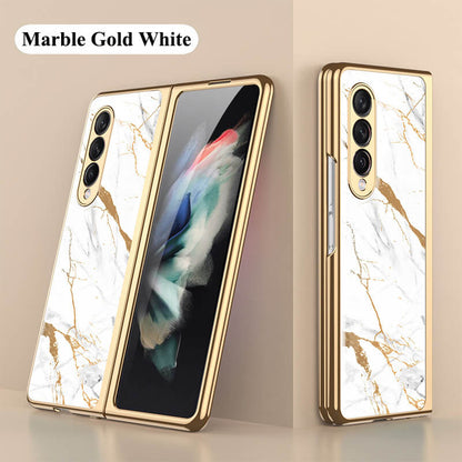 Dealggo | Marble Glass Case for Samsung Galaxy Z Fold 4 3 2 1 5G