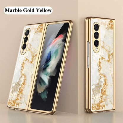 Dealggo | Marble Glass Case for Samsung Galaxy Z Fold 4 3 2 1 5G