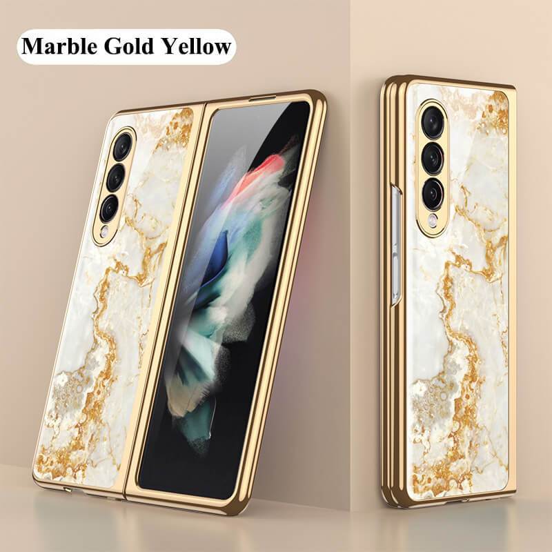 Marble Glass Case For Samsung Galaxy Z Fold 3 5G - GiftJupiter