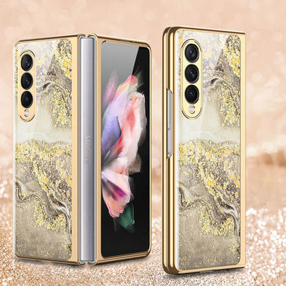 Dealggo | Natural marble Glass Case for Samsung Galaxy Z Fold 4 3 2 1 5G