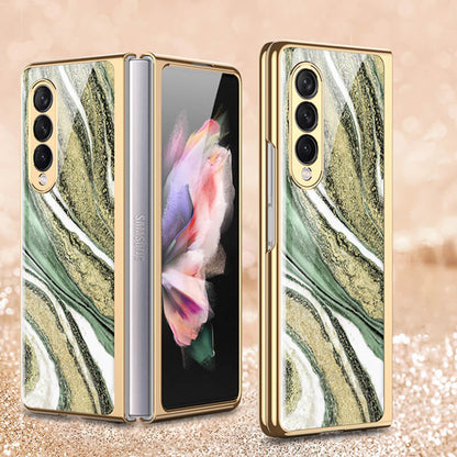 Dealggo | Natural marble Glass Case for Samsung Galaxy Z Fold 4 3 2 1 5G