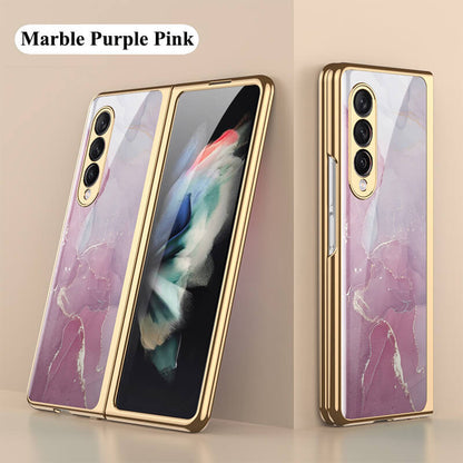 Dealggo | Marble Glass Case for Samsung Galaxy Z Fold 4 3 2 1 5G