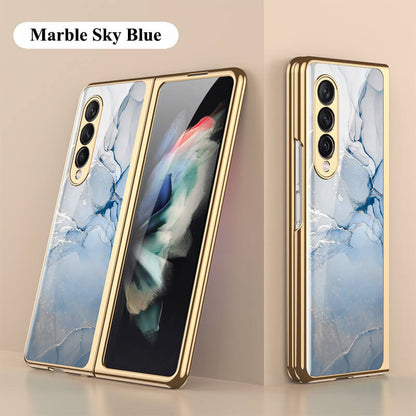 Dealggo | Marble Glass Case for Samsung Galaxy Z Fold 4 3 2 1 5G