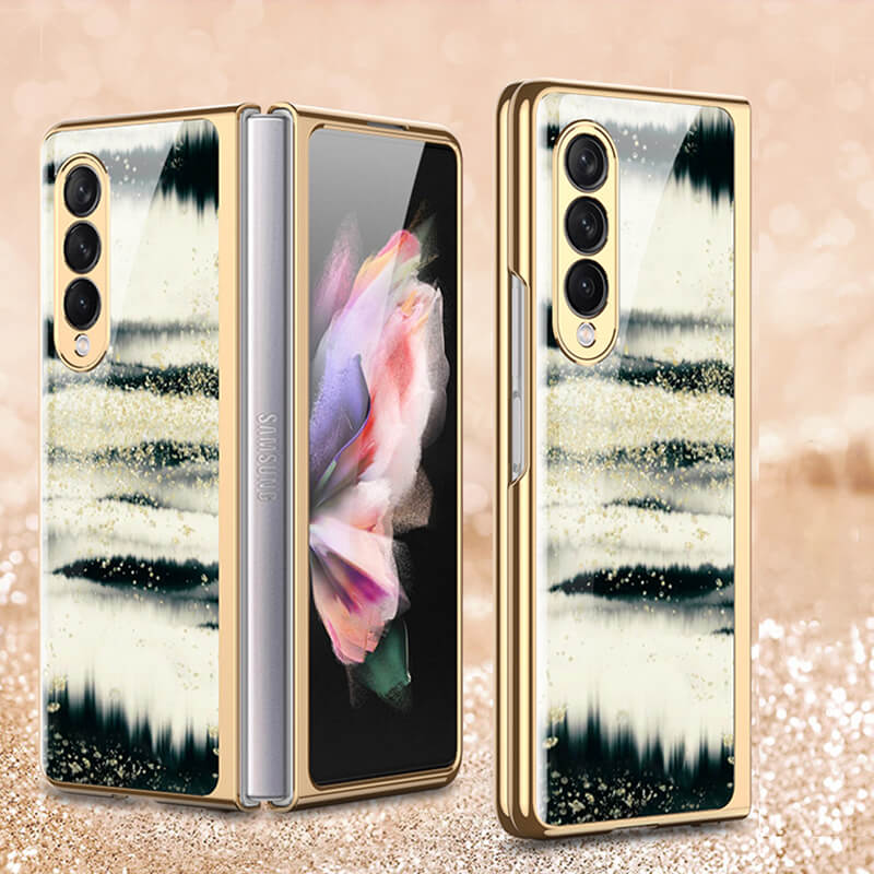 Dealggo | Natural marble Glass Case for Samsung Galaxy Z Fold 4 3 2 1 5G