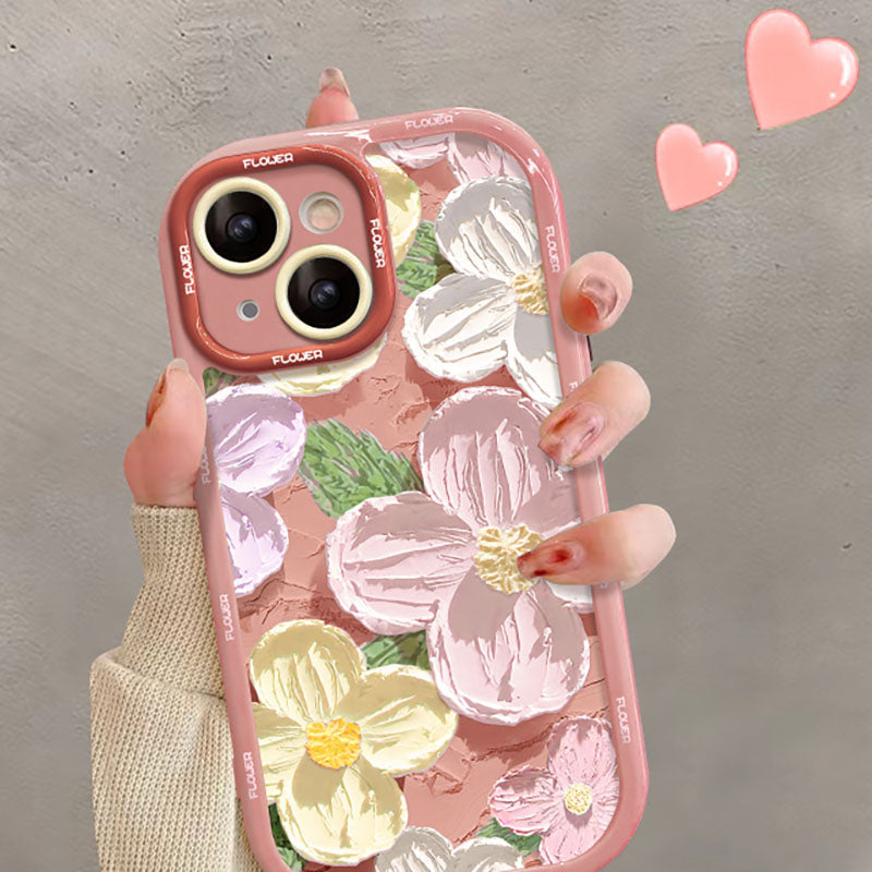 Oil Painting Flower iPhone Cream Case