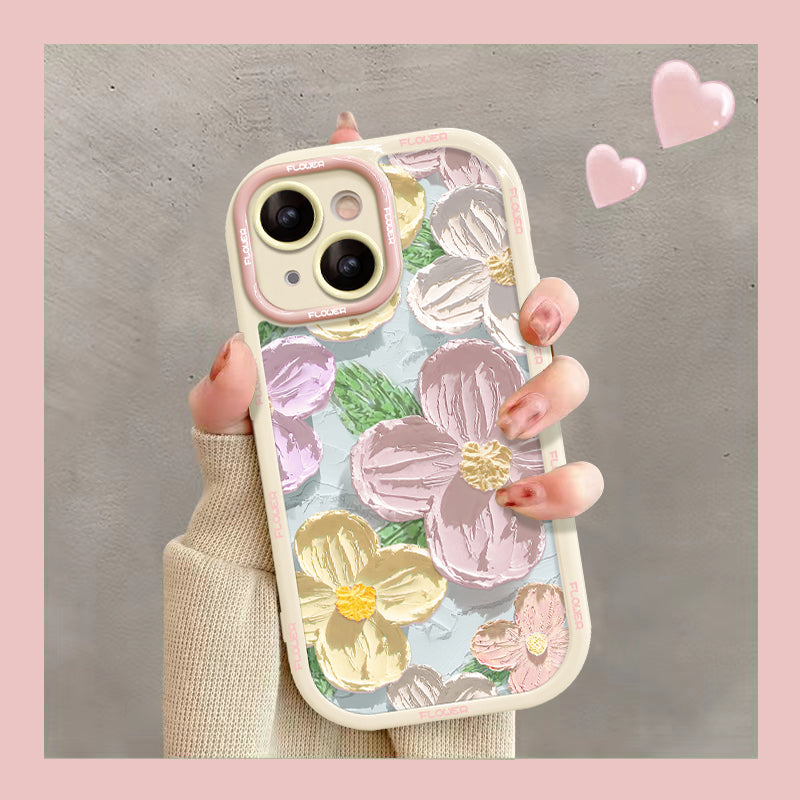 Oil Painting Flower iPhone Cream Case
