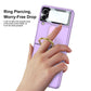 Original Back Screen Glass Matte Hard Cover With Finger-Ring For Samsung Z Flip4 Flip3 5G