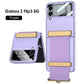 Original Leather Strap Holder Back Screen Glass Hard Cover For Samsung Z Flip 3 5G - GiftJupiter
