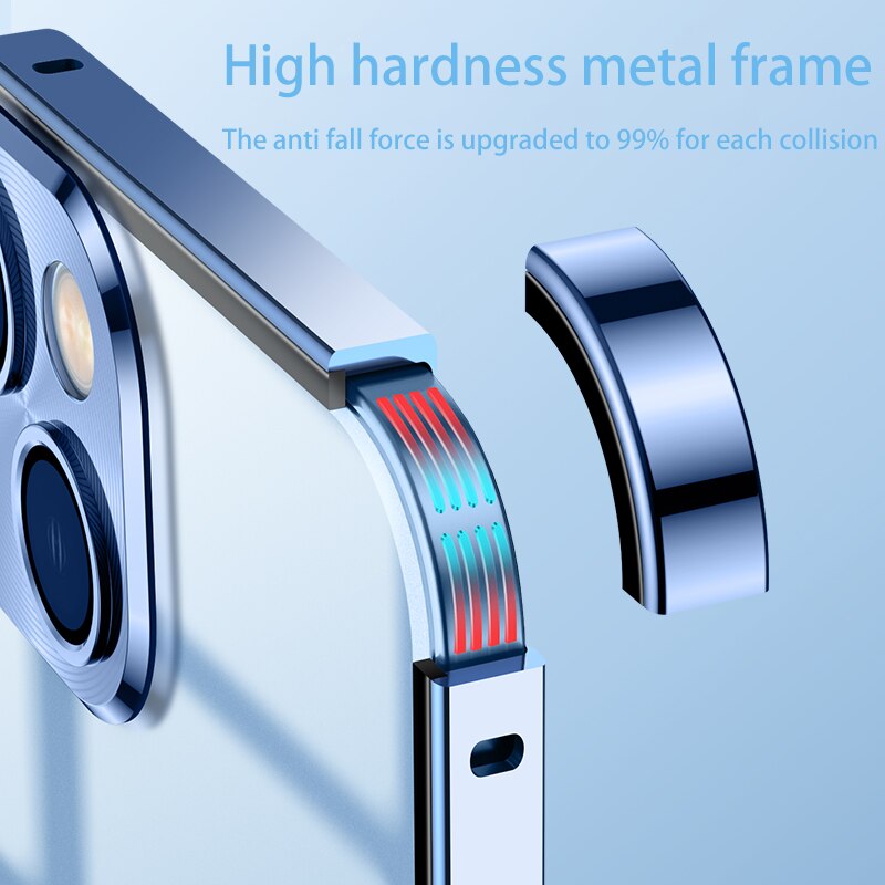 Aluminium Alloy Lens Frosted Magsafe  Metal Magnetic case For iphone 14 Series