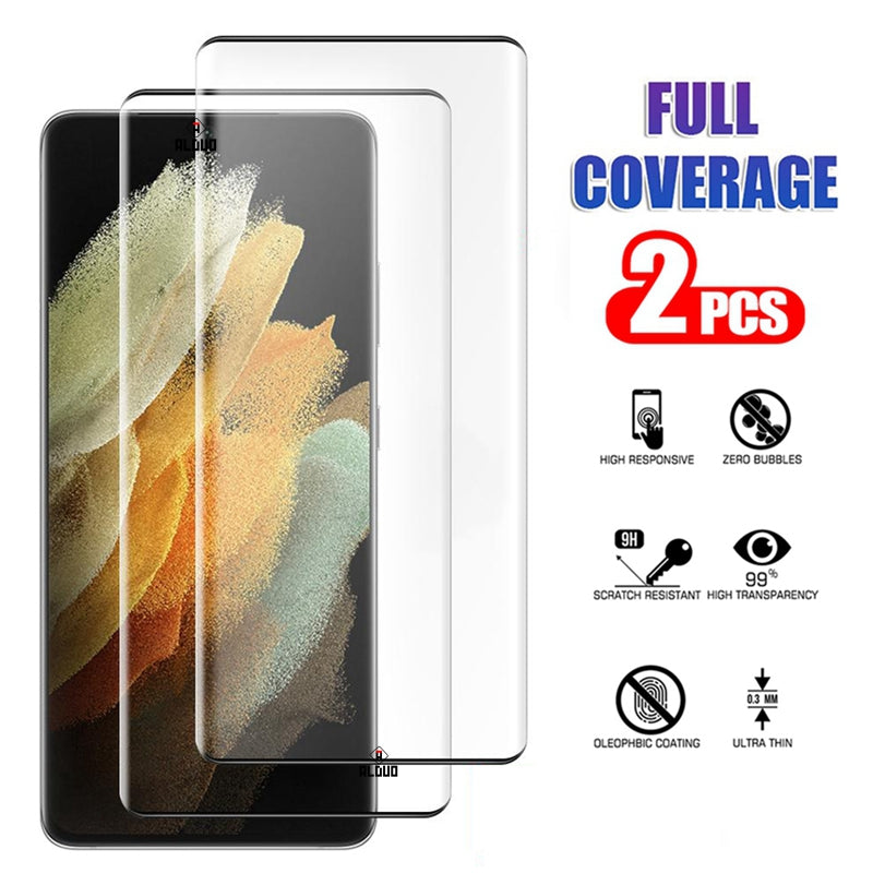 2022 Tempered Full Curved Protective Glass For Samsung Galaxy S22 S21 Ultra Plus