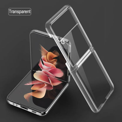 Plating Frame Transparent Back Hard Shockproof Full Protection Cover for Samsung Galaxy Z Flip3 5G - Dealggo.com