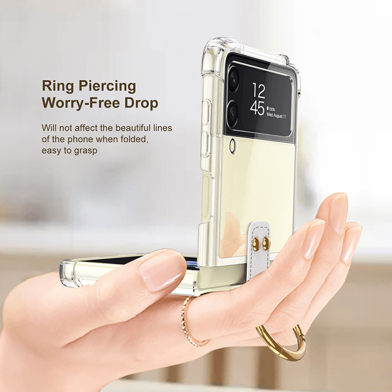 Transparents Airbag Ring Holder Anti-knock Protection Cover For Samsung Galaxy Z Flip 3 5G - GiftJupiter