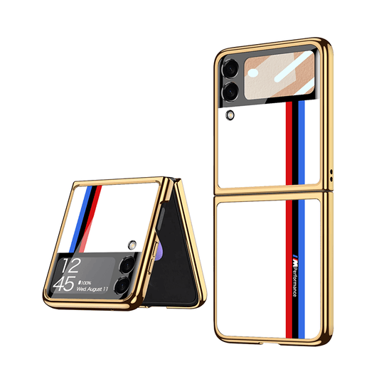 Limited Edition Luxury Plating Frame Anti-knock Protection Glass Case For Samsung Galaxy Z Flip3 - GiftJupiter