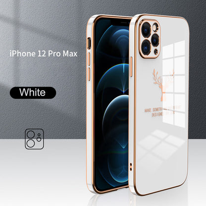 Luxury Plating Deer iPhone Case For 13, 12, 11, XS MAX, XR, XS, X, 8, 7, SE Series