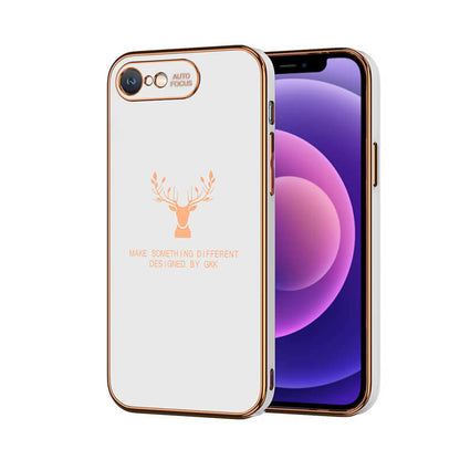 Luxury Plating Deer iPhone Case For 13, 12, 11, XS MAX, XR, XS, X, 8, 7, SE Series