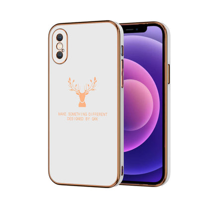 Luxury Plating Deer iPhone Case For 13, 12, 11, XS MAX, XR, XS, X, 8, 7, SE Series