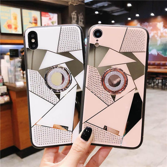 2021 New High Quality Diamond iPhone Case with Ring and Lanyard - Dealggo.com