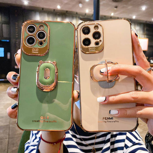 Luxury Electroplating Stand Ring Holder Phone Case With Finger Ring for iPhone 12 Pro MAX 11 Pro XS XR X SE 6 6s 7 8 Plus 12Mini - Dealggo.com