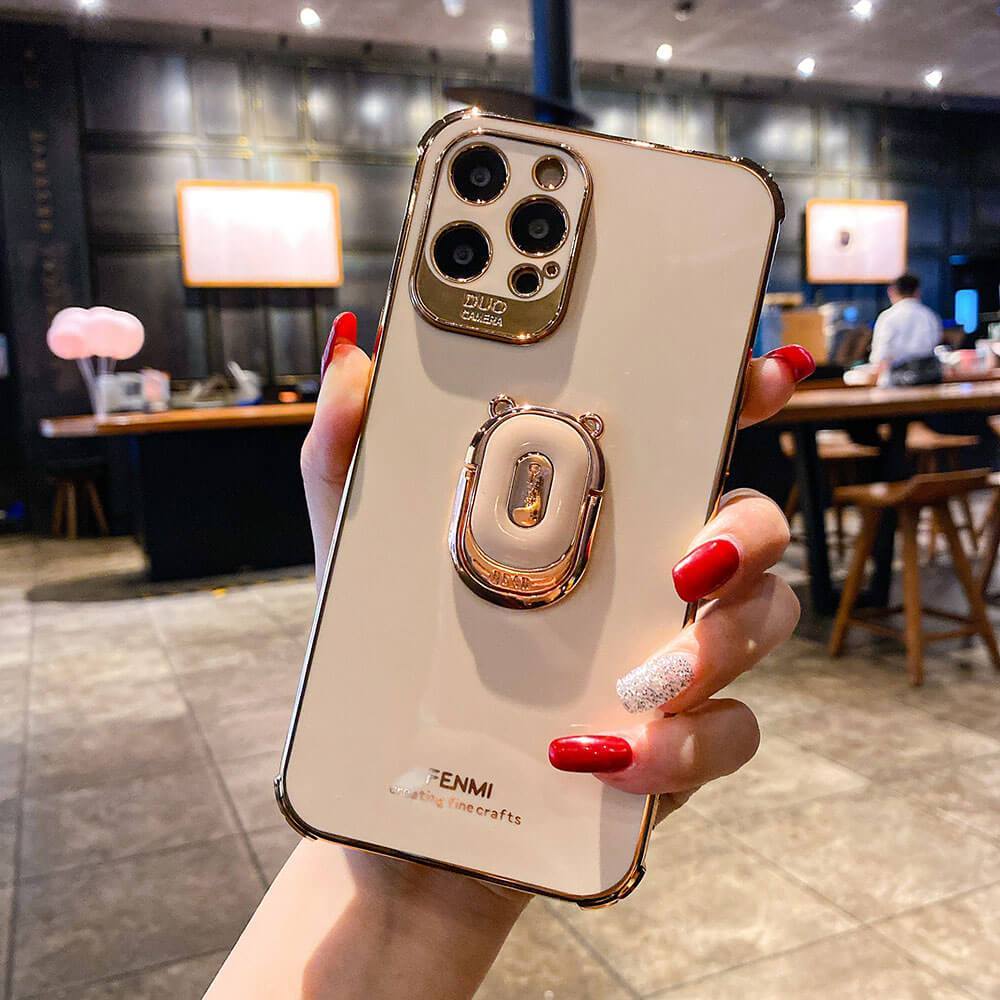 Luxury Electroplating Stand Ring Holder Phone Case With Finger Ring for iPhone 12 Pro MAX 11 Pro XS XR X SE 6 6s 7 8 Plus 12Mini - Dealggo.com