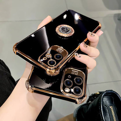 Luxury Electroplated Gold Plating Glitter Case with Ring Holder For iPhone 12Pro MAX 11 Pro XS MAX XR 7 8 Plus - Dealggo.com