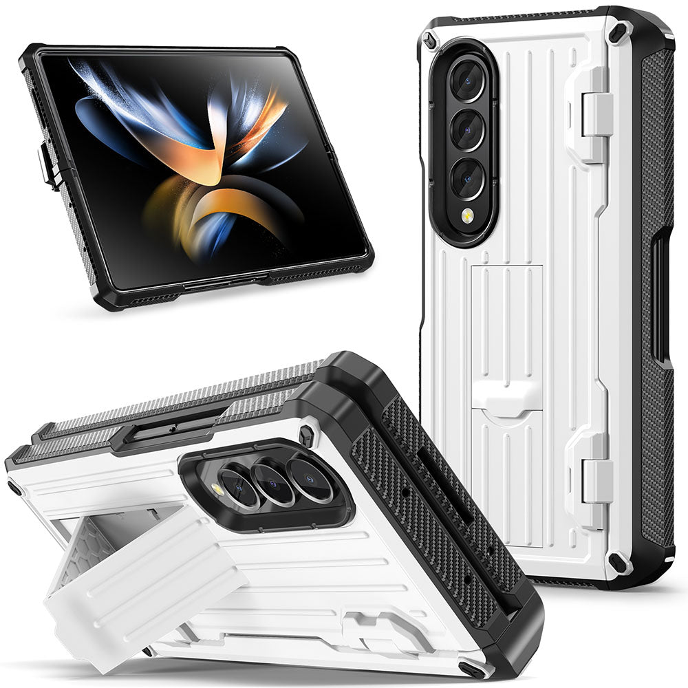 Newest Trolley Case Double-Cover Fold Mecha all-inclusive Rugged Phone Case For Galaxy Z Fold4 Fold3