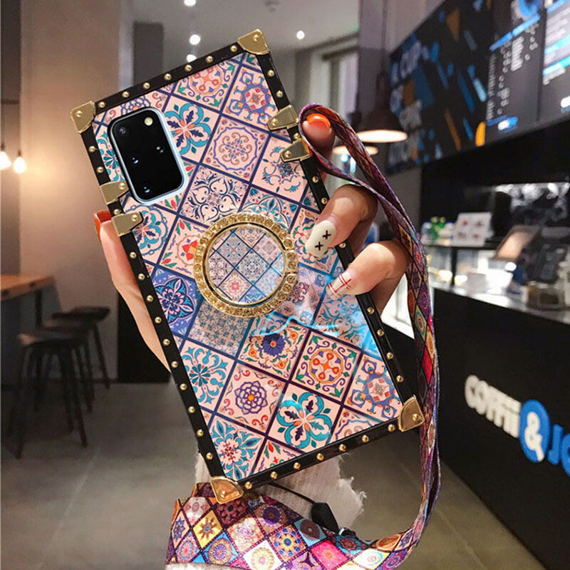Amazon.com: CCase for Galaxy Z Flip 3 2021 Cute Girls Women Square Cover  with Ring Stand Retro Flower Pattern Metal Reinforced Corners Shockproof  Protective Phone Case for Samsung Galaxy Z Flip 3