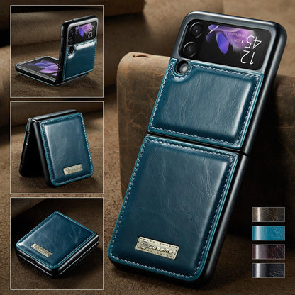 Luxury Leather Wallet Case - Samsung Galaxy Z Flip4 Flip3 5G